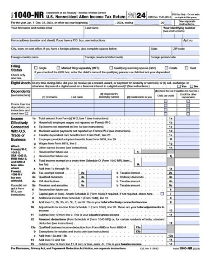 Can a 1040NR be filed electronically?