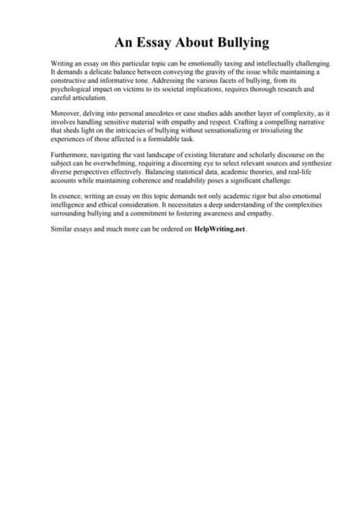 How do you start a bullying essay?