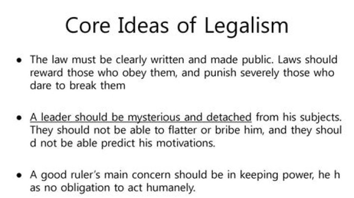 What are the main ideas of legalism?