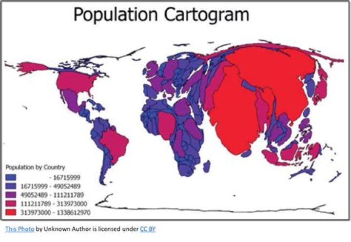 What is an example of a cartogram map?