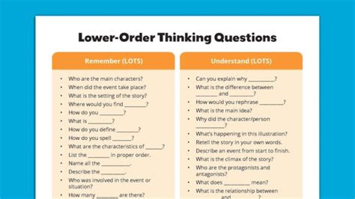 What is an example of a higher level question?