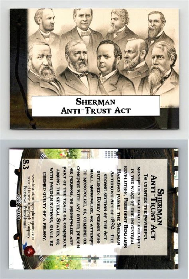What was the purpose of the Sherman Antitrust Act quizlet?