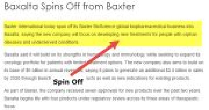 When did Baxter spin off Baxalta?